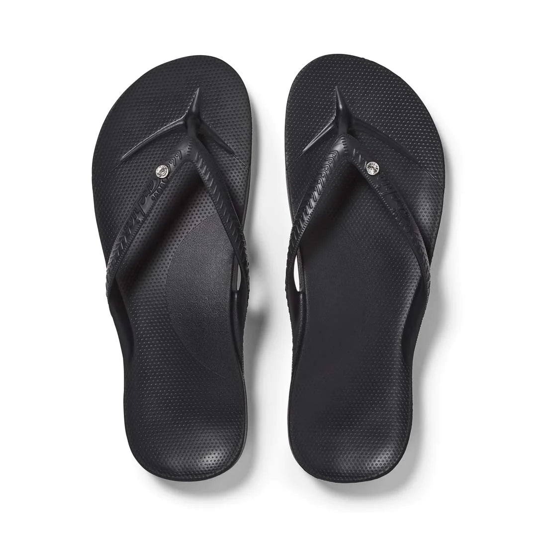 Arch Support Flip Flops - Classic - Crystal Black 